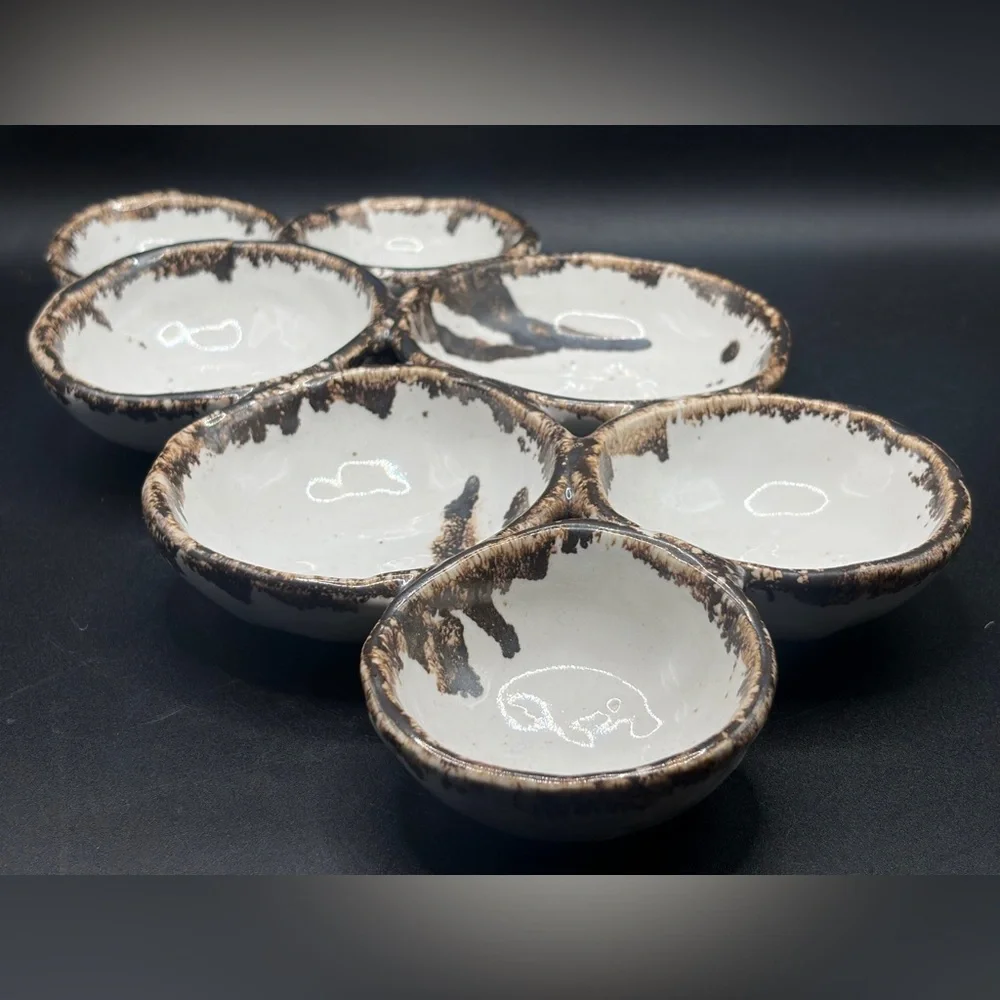 Handmade Trademarked Drip Glaze Ceramic Serving Dish Platter Tray Tableware